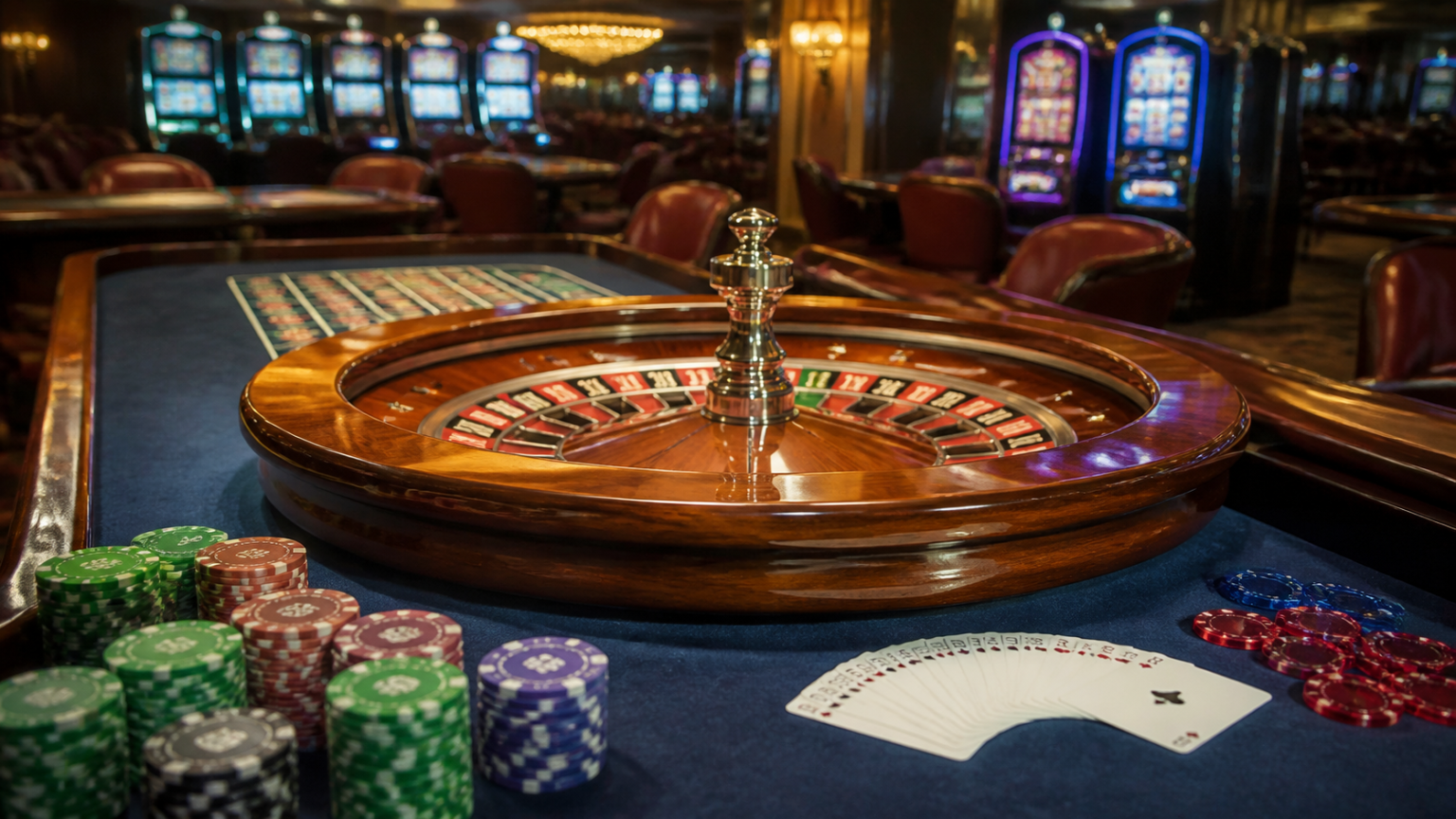 What Makes an Online Casino Worth Your Time: best online casino Casino roulette table with chips, cards, and slot machine lights
