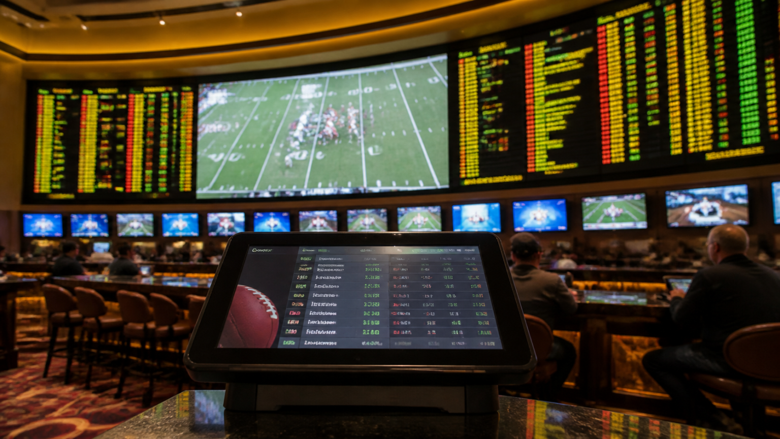 Sports betting screen with football odds